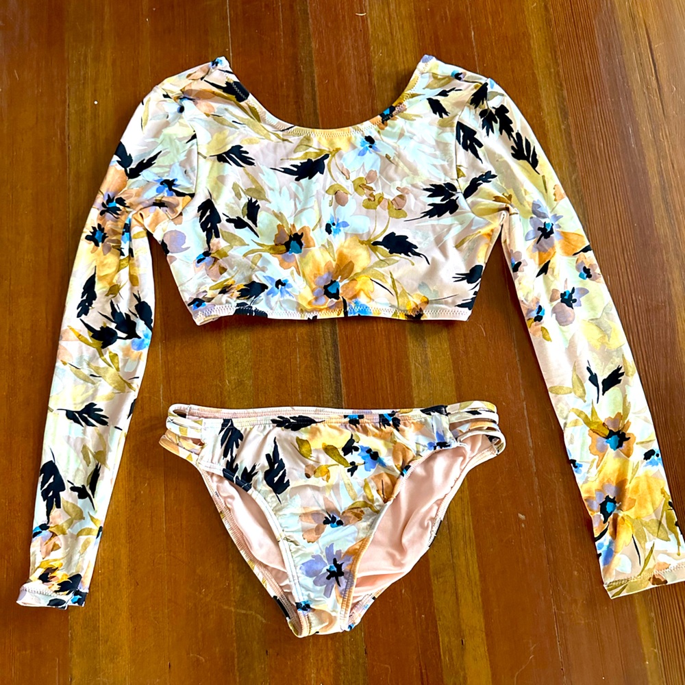 O’Neill girls long sleeve sun protection bathing suit set